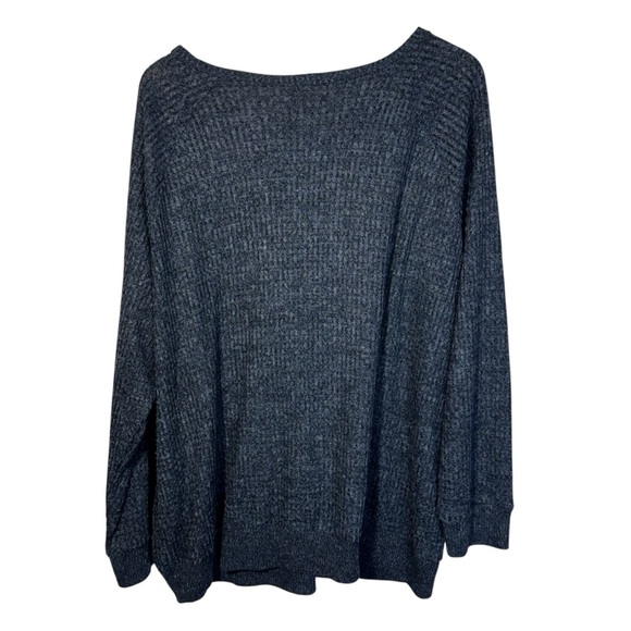 Torrid Brushed Waffle Raglan Long Sleeve Sweatshirt Grey Size 3X - Picture 3 of 10